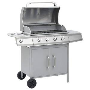 Vidaxl Gasgrill »Gasgrill 4+1 Brenner Silbern Edelstahl«