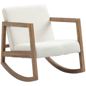 Homcom Schaukelstuhl mit Sitzkissen weiß 60L x 81B x 71H cm 