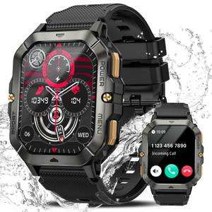 Sanorum Smartwatch Herren Militärische mit Telefonfunktion & Da GPT Smartwatch (5,13 cm/2,02 Zoll, HD Bildschirm Touchscreen) mit Herzfrequenz/SpO2/Blutdruck/Schlafmonitor, 100+ Sportmodi Sportuhr, lP68/5ATM Wasserdicht, 450mAh Langlebiger Akku, für iOS u 