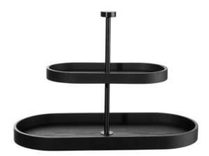 Otto ASA SELECTION Etagere wood schwarz Etagere 2-stufig oval 25cm, Holz, (Etagere) 