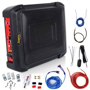 Hikity 1 Satz Ultra Slim Car Subwoofer + Audiokabel 1000W Auto-Lautsprecher (2000 W, 8*12INCH SLIM) 