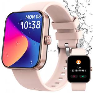 ZEUOPQ Smartwatch Fitness Tracker uhr mit Anruffunktion gold Smartwatch (4.83 cm/1,9 Zoll), 1-tlg., Bluetooth 5.1 Sportuhr, IP67 wasserdicht 