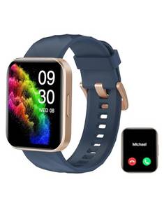  RUIMEN Smartwatch Damen Herren mit Telefonfunktion Fitnessuhr Schrittzähler Uhr mit Pulsmesser SpO2 Messung Schlafüberwachung Nachrichten Multi Trainingsmodi Smart Watch Wasserdicht Für Android iOS 