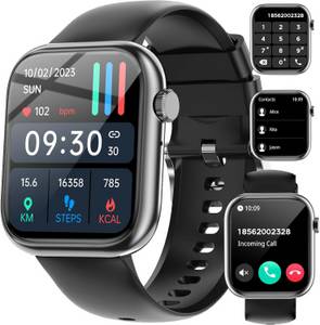 fitonyo Anpassbare Zifferblätter Smartwatch (1,83 Zoll, Android, iOS), mit Telefonfunktion,110+ Sportmodi Schlafmonitor Pulsuhr, IP68,Tracker 