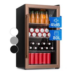 Klarstein Getränkekühlschrank Beersafe XXL Kühlschrank 80 Liter 3 Böden Panoramaglastür 10041893, 83 cm hoch, 47.5 cm breit 