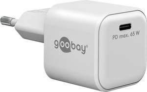 Goobay 65370 - USB-Ladegerät, 65 W, 1x USB-C (PD), GaN, weiß 