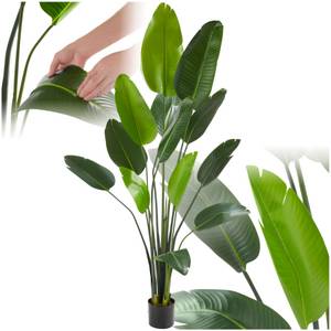Tectake ® Künstlicher Paradiesvogelbaum, verschiedene Größen, mit großen, umweltfreundlichen PEVA-Blättern, stabiler Kunststoff-Blumentopf 