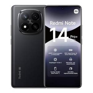  Xiaomi Redmi Note 14 Pro+ 5G Smartphone, 12 + 512GB, Black, 200MP professionelle AI-Kamera, IP68, 120W HyperCharge, AI-Funktionen (kein Ladegerät enthalten) 