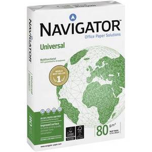 No Name Navigator 82470A80S Universal Druckerpapier Kopierpapier DIN A4 80 g/m² 2500 Blatt Weiß 