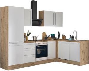 Kochstation Winkelküche, Breite 280 cm, Softclose für Türen und Schubkästen, FSC-Mix 70% 
