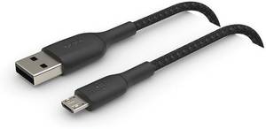 Belkin BoostCharge Braided microUSB-Kabel USB-C Stecker auf microUSB B-Stecker, 1m, schwarz 