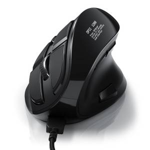 Csl ergonomische Maus (USB, Vertikal Maus kabelgebunden mit OLED-Display Konfigurierbare Tasten - 1200 bis 2400 dpi) 