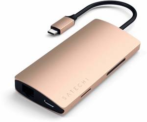 Satechi Aluminium Multi-Port Adapter V2 Gold USB-Dockingstation