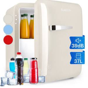 Klarstein Table Top Kühlschrank HEA13-Audrey-2in1-cr 10046052, 50 cm hoch, 44 cm breit, Hausbar Minikühlschrank mit Gefrierfach Getränkekühlschrank klein 
