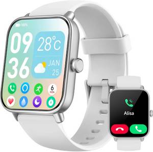 Woneligo Herren's und Damen's Telefonfunktion IP68 Wasserdicht Fitness-Tracker Smartwatch (4,57 cm/1,8 Zoll, Android/iOS), mit Herzfrequenz, SpO2, Schlaf Monitor, 100+ Sportmodi Schrittzähler 