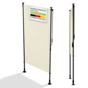 Juskys Senkrechtmarkise Barbados 100x310 cm - Sonnenschutz höhenverstellbar, ohne Bohren - Beige 
