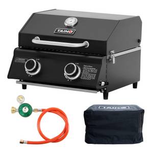 Taino Gasgrill, Edelstahlrost, 2 Edelstahl-Brenner, Piezo-Zündung 