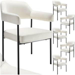 Tectake ® Armlehnstuhl, gepolstert, schlanke, pulverbeschichtete Stahlbeine, 58 x 62 x 85 cm 