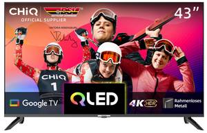 CHiQ U43QM8G QLED-Fernseher (108,00 cm/43 Zoll, 4K Ultra HD, Smart-TV, Google TV, 330nit, WCG,Metall Rahmenlos Design,Google Assistant) 