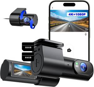 Cooau Dual-Dashcam autokamera 4K/1080P vorne und 