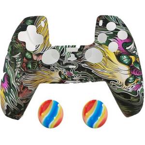 König Design 2 x Schutzhülle für Playstation 5 DualSense Controller Skin Silikon Schutz Motiv 