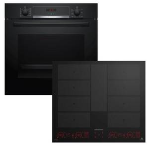 Bosch Backofen-Set EcoClean mit Grundig Induktionskochfeld Booster autark 60 cm 