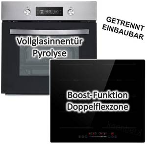 Pkm Backofen-Set Einbaubackofen mit Induktionskochfeld - autark, 60cm 2 Doppelflexzonen 