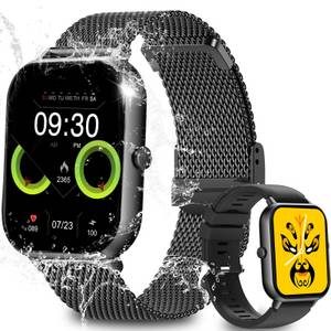 Yuede Smartwatch, Fitness Tracker uhr mit Anruffunktion für Damen und Herren Smartwatch (Quadratischer 1,85''-Voll-Touch-Farbdisplay Zoll Zoll) Gesundheits-Smartwatch mit Blutsauerstoff, Blutdruckmessung, Herzfrequenz, Schlafqualität, Schrittzähler, Atemt 