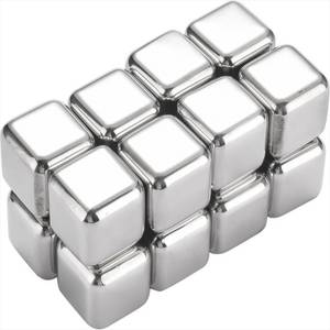 KEENZO Eiswürfel-Steine 16Stk.Edelstahl Eiswürfel mit Zange Whiskey Ice Cubes Kühlsteine 