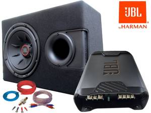 DSX JBL Stage 1700 Watt Basspaket Subwoofer Verstärker Set Kabelset Komplettset Auto-Subwoofer 