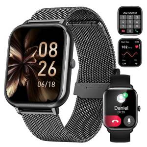 ibettertec Smartwatch, Damen Herren Smartwatch, Fitness Tracker Uhr Smartwatch (4.1 cm/1.69 Zoll) Smartwatch Fitness Tracker Uhr, IP67 Wasserdicht, Uhren Watch für Android IOS, Fitnessuhr Tracker mit Pulsmesser Schrittzähler Schlafmonitor 
