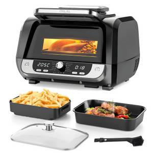 Oyajia Fritteuse Heißluftfritteuse und Grill MS-226, 1700,00 W, 9 L Volumen, incl digitalem Temperaturfühler 