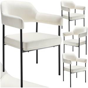 Tectake ® Armlehnstuhl, gepolstert, schlanke, pulverbeschichtete Stahlbeine, 58 x 62 x 85 cm 