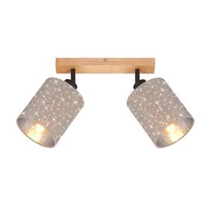 Briloner Deckenspot Stofa mit Sternendekor, taupe 2-flammig 