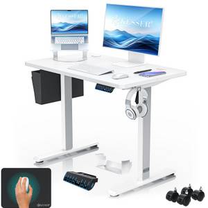 Kesser ® Höhenverstellbarer Schreibtisch elektrisch   Ergonomisch Steh-Sitz Schreibtisch   3-Funktions-Memory Steuerung   Inkl. 360° Rollen & USB-Ladeanschluss   Computertisch für Homeoffice 