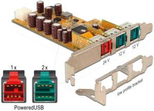 Delock PCIe PoweredUSB 2.0 (89655) USB 2.0 Controller