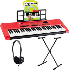 Mcgrey Home-Keyboard 6170 Akku-Keyboard - 61 Tasten-Keyboard mit integriertem Akku (Spar-Set, inkl. X-Ständer, Kopfhörer & Keyboardschule), MP3-Player via USB-Stick mit Begleitautomatik & Lernfunktion 