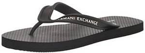 Armani Exchange Printed Rubber Sole Side Logo Flip-Flop schwarz Flip Flops