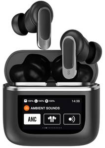 S&T Design Bluetooth Kopfhörer Kabellos LCD Display Touch In-Ear-Kopfhörer (Bluetooth, Touchscreen Noise Cancelling ANC Geräuschunterdrückung Mikrofon) 