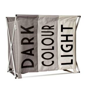 jti Stilvoller Wäschekorb in drei Teilen - Grau 