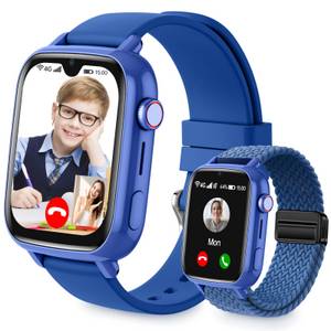 Yuede Smartwatch Kinder, mit GPS und 4G Telefon, IPX7 Wasserdicht Smartwatch (GPS Tracker mit Videoanrufen, SOS, Schulmodus cm/Doppeltes Band,Großer HD-Bildschirm Kinderuhr 1,91