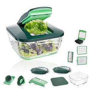  Genius Nicer Dicer Chef (18-teilig) Gemüseschneider mit Glasschüssel &...