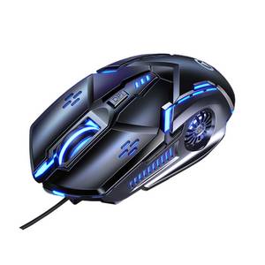 SIERGA Mechanische Maus, Gaming-Maus, kabelgebundene Maus, 6-Tasten Gaming-Maus (kabelgebunden, 7-farbig beleuchtete mechanische Gaming-Maus, stumm/stumm) 