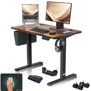 Kesser ® Höhenverstellbarer Schreibtisch elektrisch   Ergonomisch Steh-Sitz Schreibtisch   3-Funktions-Memory Steuerung   Inkl. 360° Rollen & USB-Ladeanschluss   Computertisch für Homeoffice 