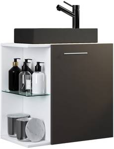 Vcm Waschtisch 2-tlg Waschtisch Hausa Toilette schmal Schwarz 