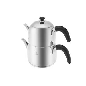 Karaca Teekanne » Edge Mini Induktion Base Teekanne Schwarz Set Teekanne 1 Liter + Teekannendeckel Trinker 1,5 L Volumen 2,5 Liter Türkische Teekanne, Caydanlik, Demlik, Teekocher, Tea Pot« 