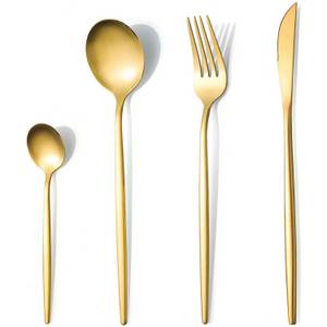 zggzerg Bestecklöffel »Bestecklöffel »Edelstahl Besteck Für 6 Personen, Dünn Griff 24 Pcs Messer Gabel Löffel spülmaschinenfest Flatware Set.«, Rostfreier Stahl 