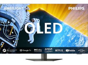  PHILIPS 48OLED809 4K OLED Ambilight TV (Flat, 48 Zoll / 121 cm, 4K, SMART TV, Ambilight, Google TV) 