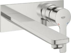 Grohe Waschtischarmatur Lineare, (1 St.), Kombination, supersteel, weite Ausladung 