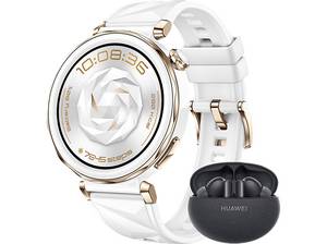 HUAWEI Watch GT5 Pro 42 MM + FreeBuds 5i Smartwatch Fluorelastomer, 120 mm- 190 mm , Weiß 